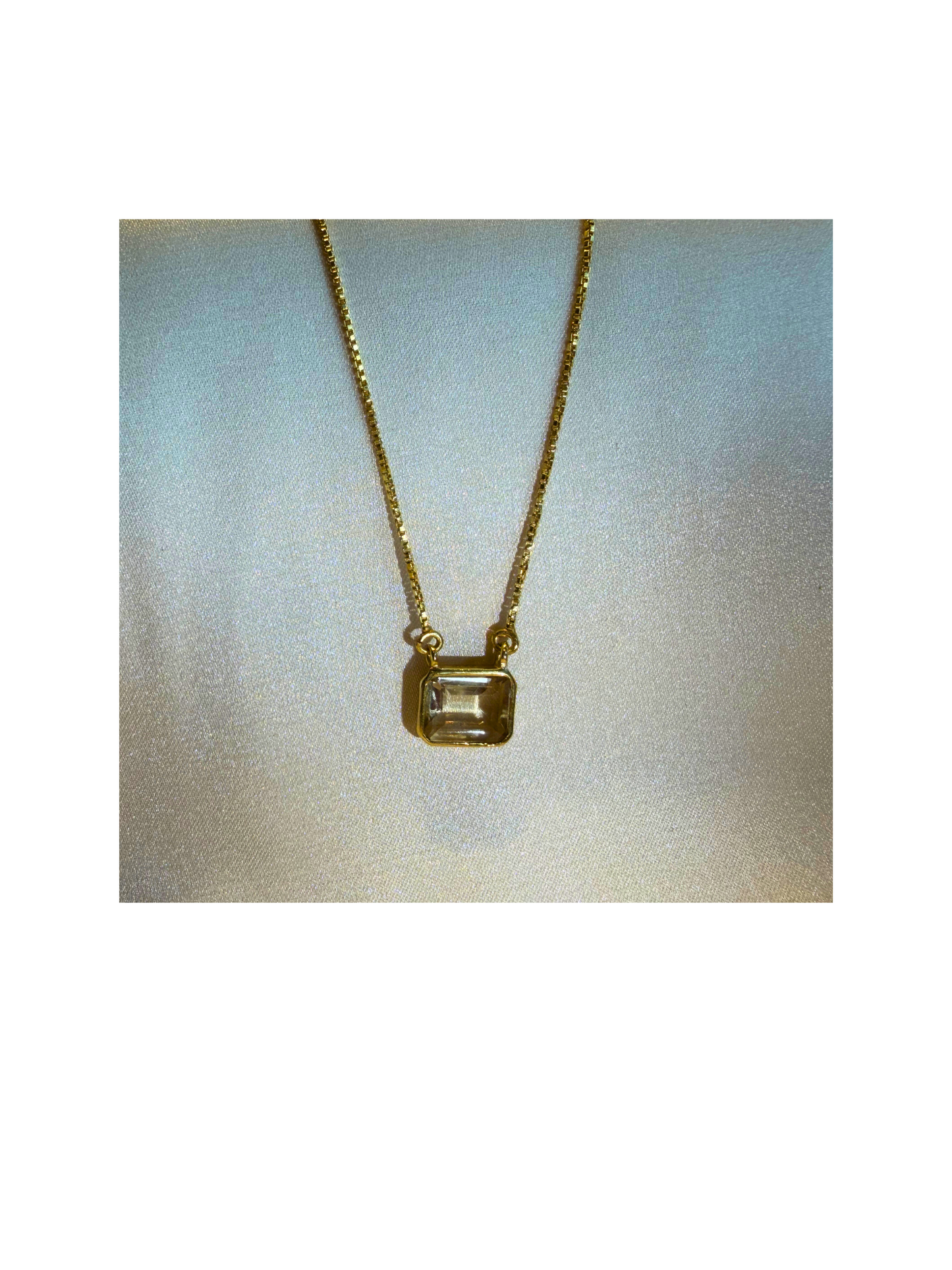 Citrine Square Pendant Gold Plated Necklace – House of Tarasya