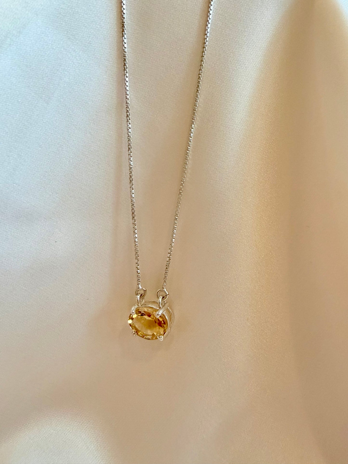 Citrine Oval Necklace 925 Sterling Silver – House of Tarasya
