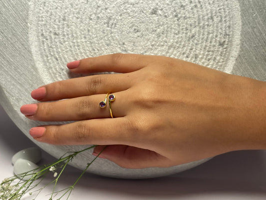 Garnet Duo Stone Ring Gemstone Sterling Silver Gold Plated Jewellery – House of Tarasya