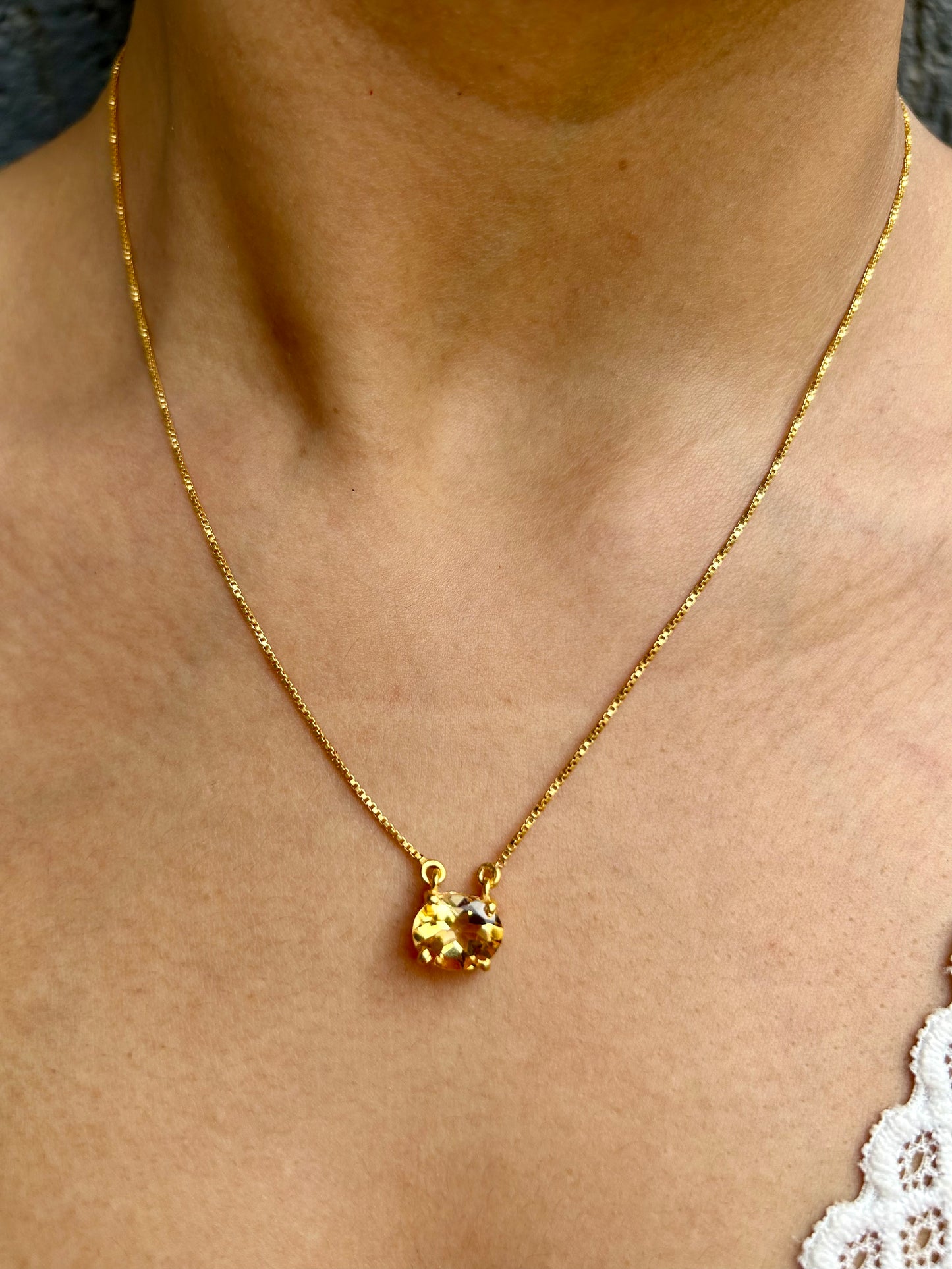 Citrine Ray Pendant Gemstone Necklace Sterling Silver Gold Plated – House of Tarasya