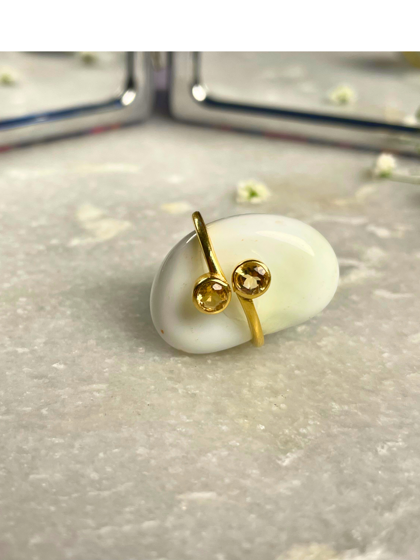 Citrine Open Band Ring Gold Plated – House of Tarasya
