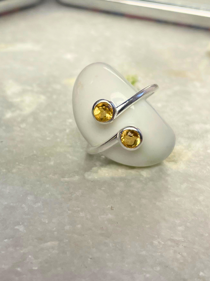 Citrine Twin Glow Ring Gold Plated Sterling Silver – House of Tarasya
