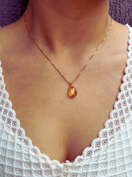 Citrine Abundance Gold Plated Pendant Necklace – House of Tarasya
