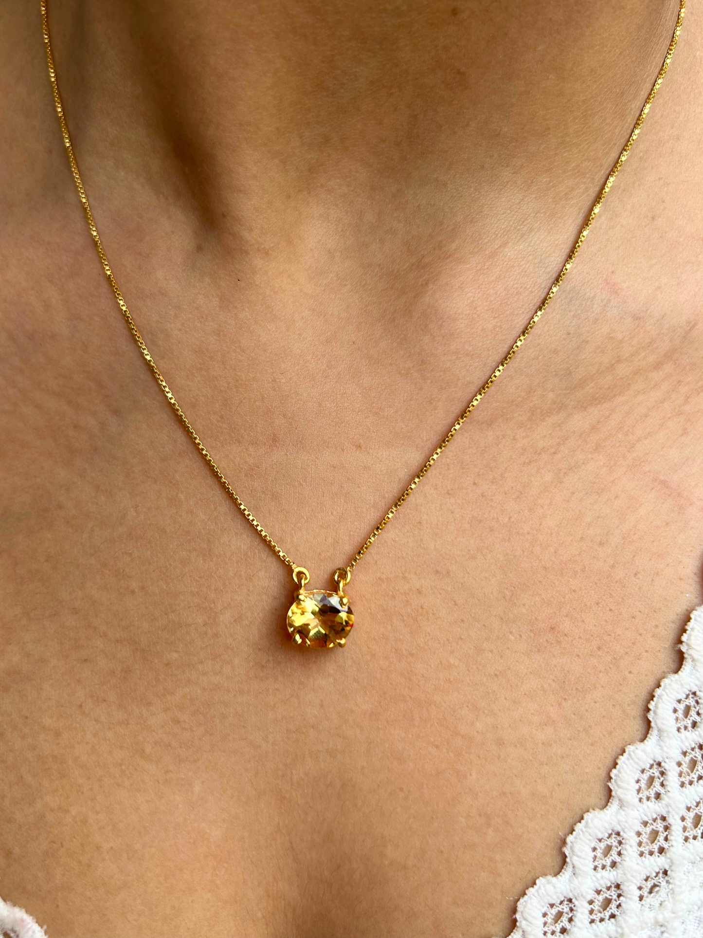 Citrine Ray Pendant Gemstone Necklace Sterling Silver Gold Plated – House of Tarasya
