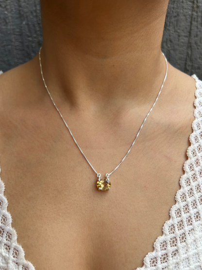 Citrine Oval Necklace 925 Sterling Silver – House of Tarasya
