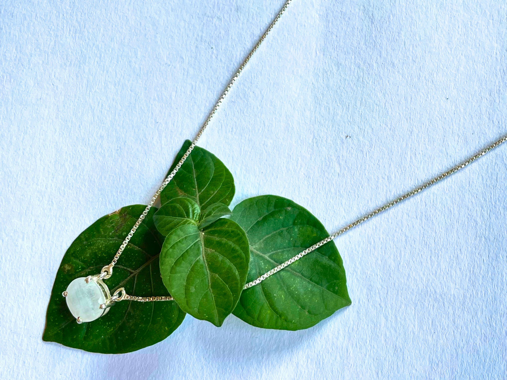 Moonstone Oval Necklace 925 Sterling Silver – House of Tarasya
