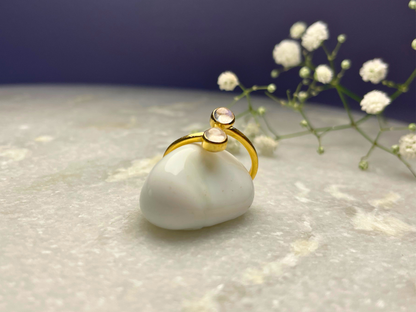 Moonstone Duo Ring Gold Plated Gemstone – House of Tarasya
