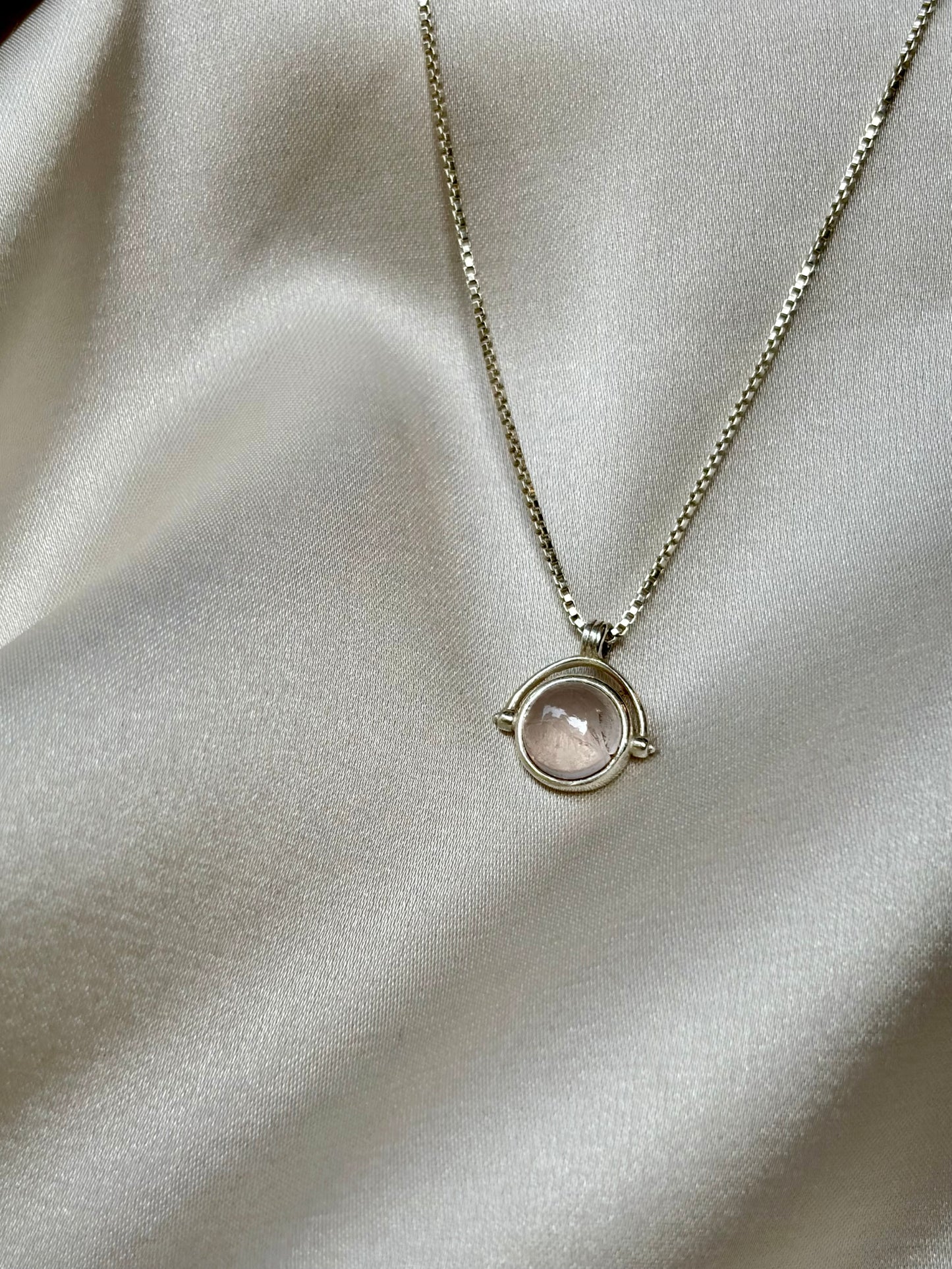 Rose Quartz Pendant Sterling Silver Gold Necklace – House of Tarasya
