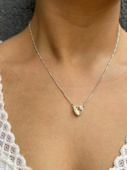 Citrine Golden Glow Heart Necklace