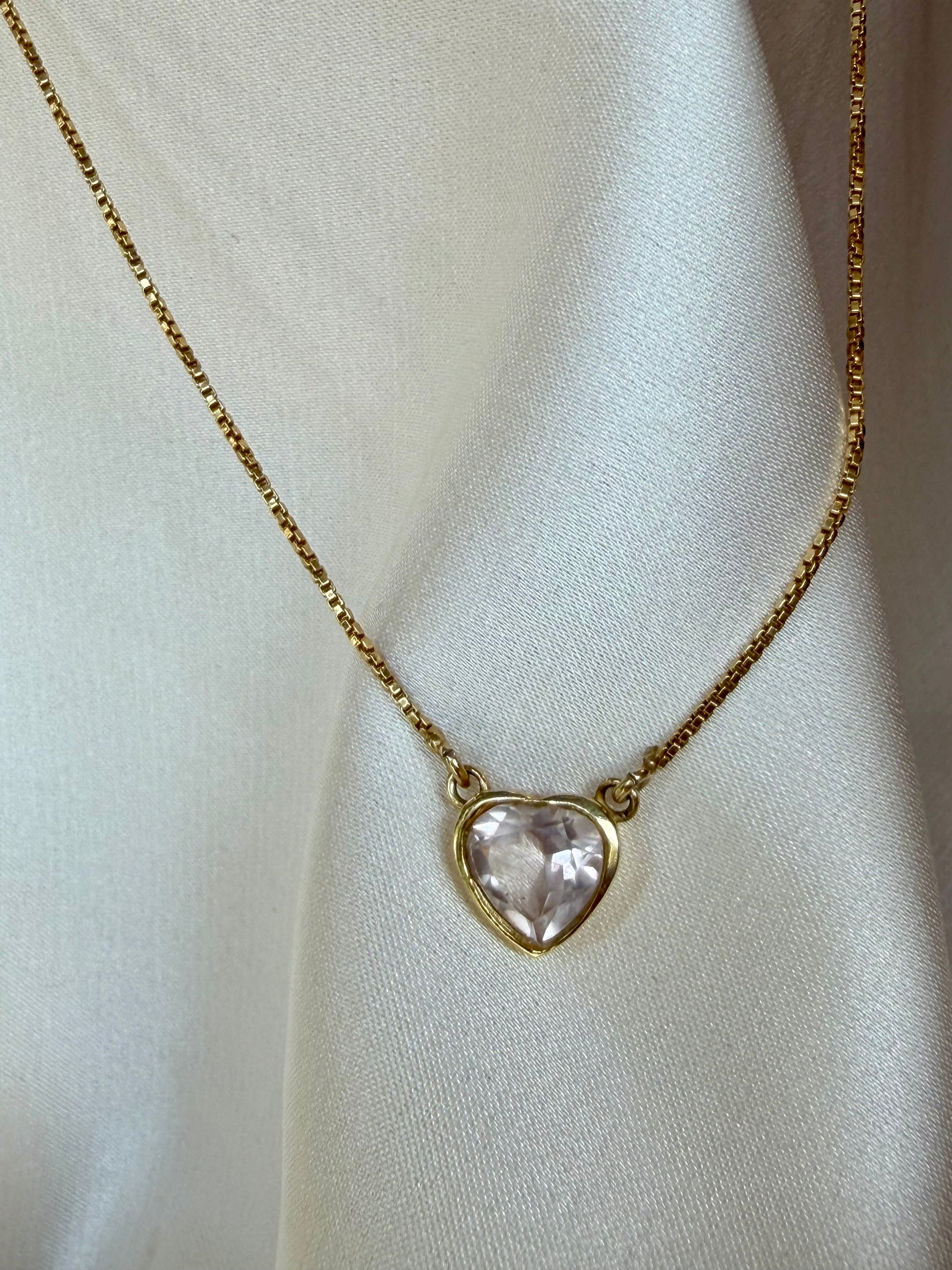 Rose Quartz Love Pendant Gold Plated Necklace – House of Tarasya
