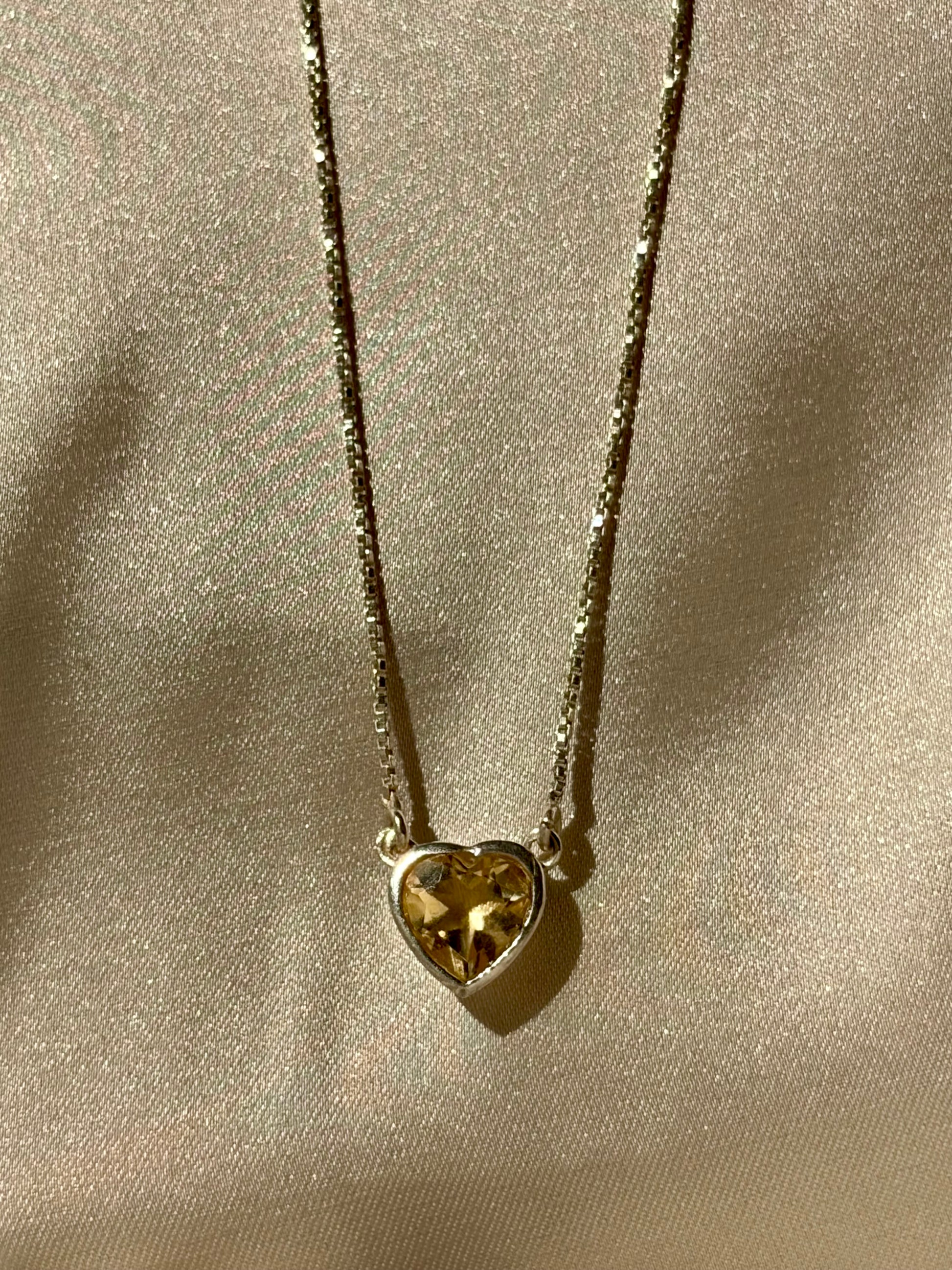 Citrine Heart Necklace 925 Sterling Silver – House of Tarasya
