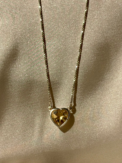 Citrine Heart Necklace 925 Sterling Silver – House of Tarasya
