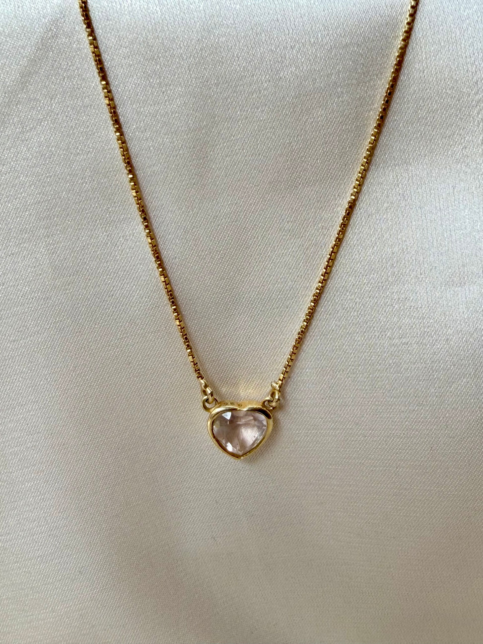 Rose Quartz Love Pendant Gold Plated Necklace – House of Tarasya
