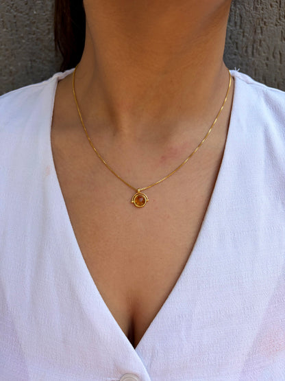 Citrine Glow Gold Plated Necklace – House of Tarasya

