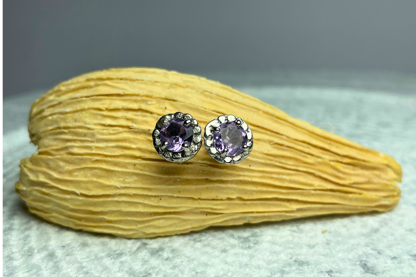 Amethyst Drop Earrings Sterling Silver – House of Tarasya
