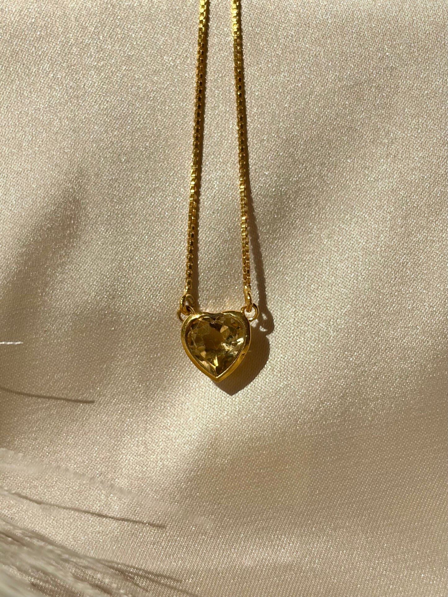 Citrine Heart Necklace Gold Plated Gemstone – House of Tarasya
