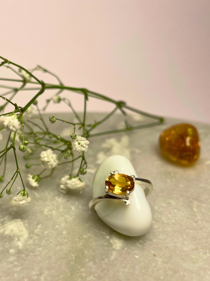 Citrine Abundance Ring Sterling Silver Gold Plated – House of Tarasya
