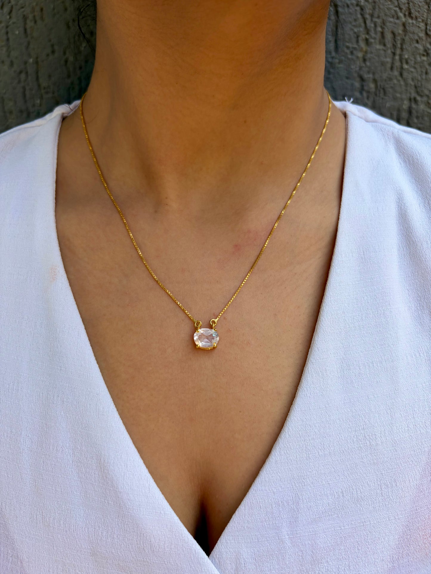 Rose Quartz Gold Plated Love Pendant Necklace – House of Tarasya
