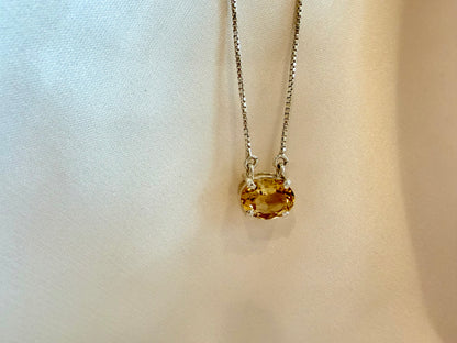 Citrine Oval Necklace 925 Sterling Silver – House of Tarasya
