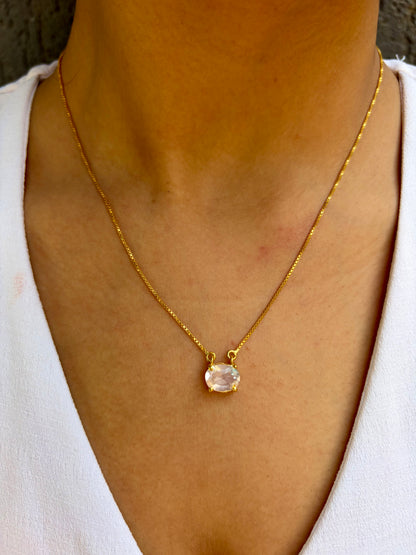 Rose Quartz Gold Plated Love Pendant Necklace – House of Tarasya
