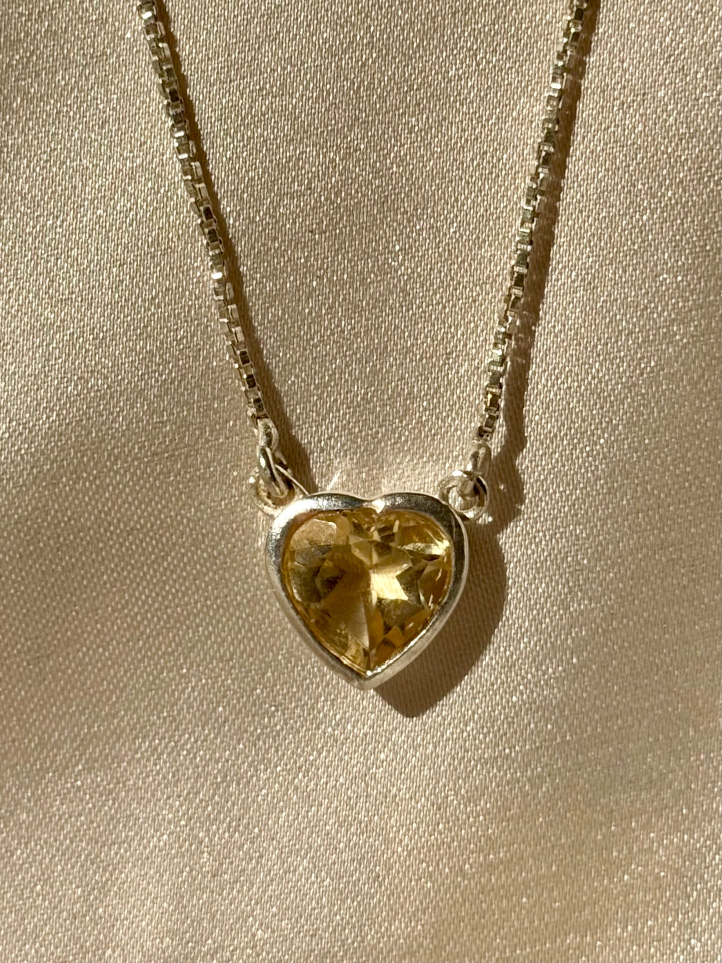 Citrine Heart Necklace 925 Sterling Silver – House of Tarasya
