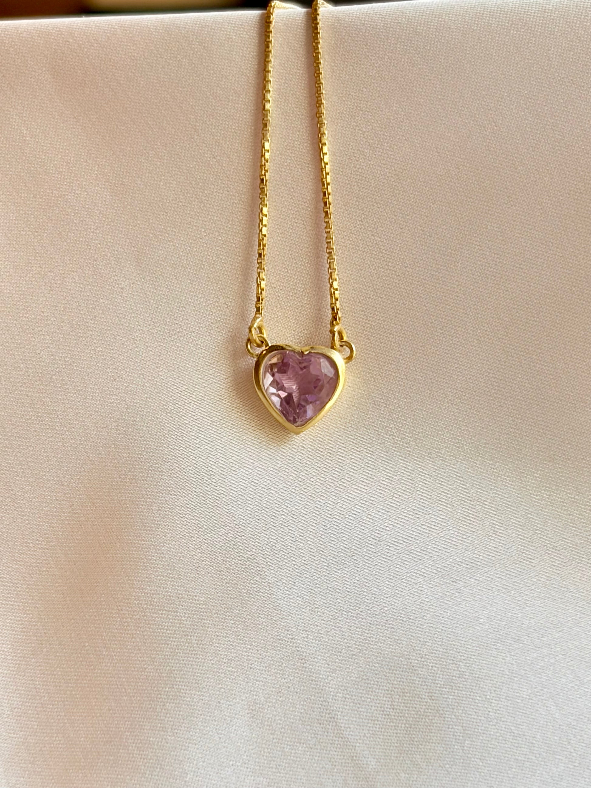 Amethyst Sterling Silver Gold Plated Pendant Necklace – House of Tarasya
