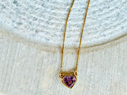 Amethyst Sterling Silver Gold Plated Pendant Necklace – House of Tarasya
