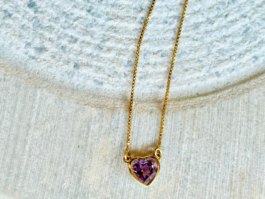 Amethyst Sterling Silver Gold Plated Pendant Necklace – House of Tarasya

