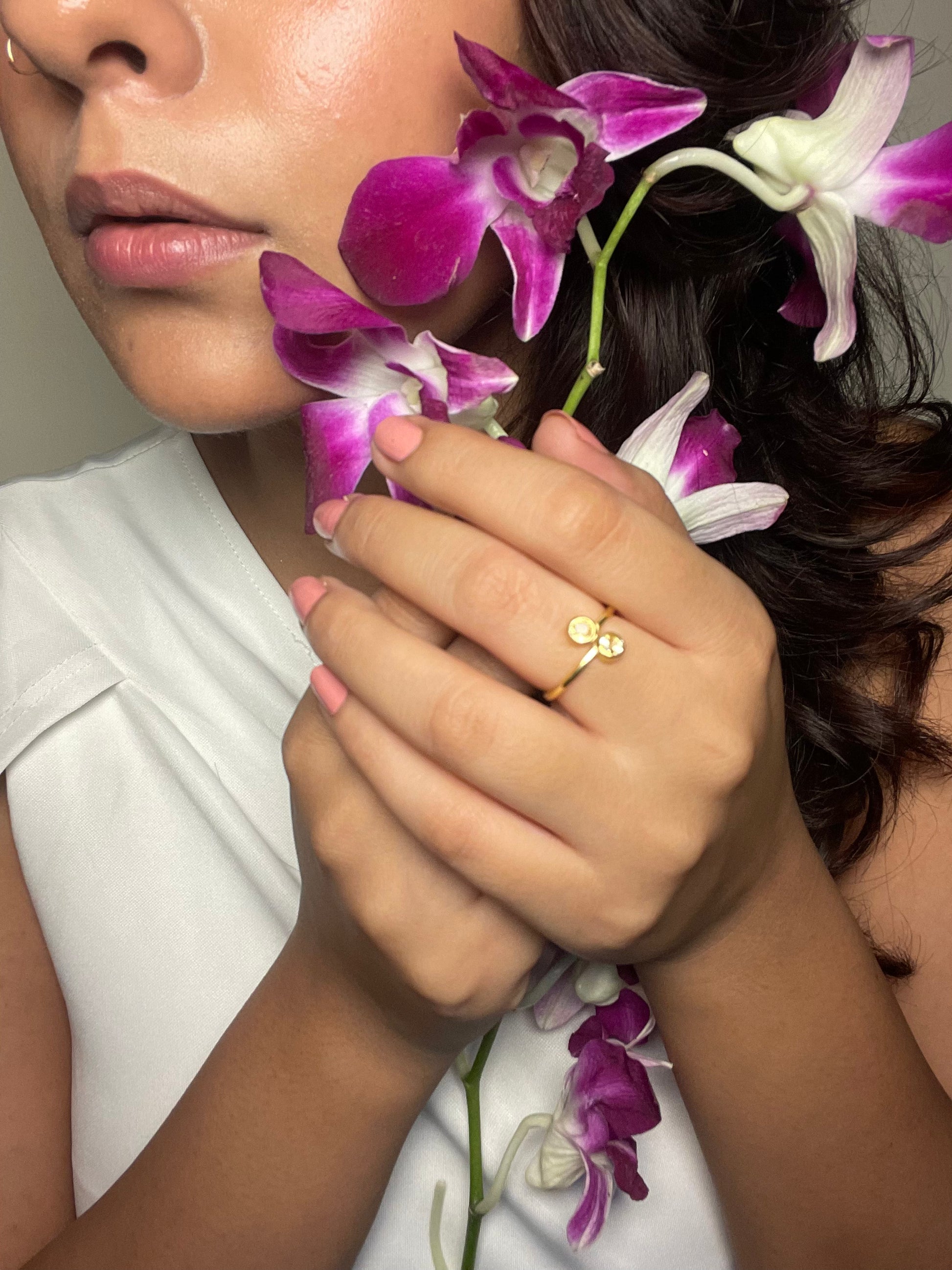 Citrine Twin Glow Ring Gold Plated Sterling Silver – House of Tarasya

