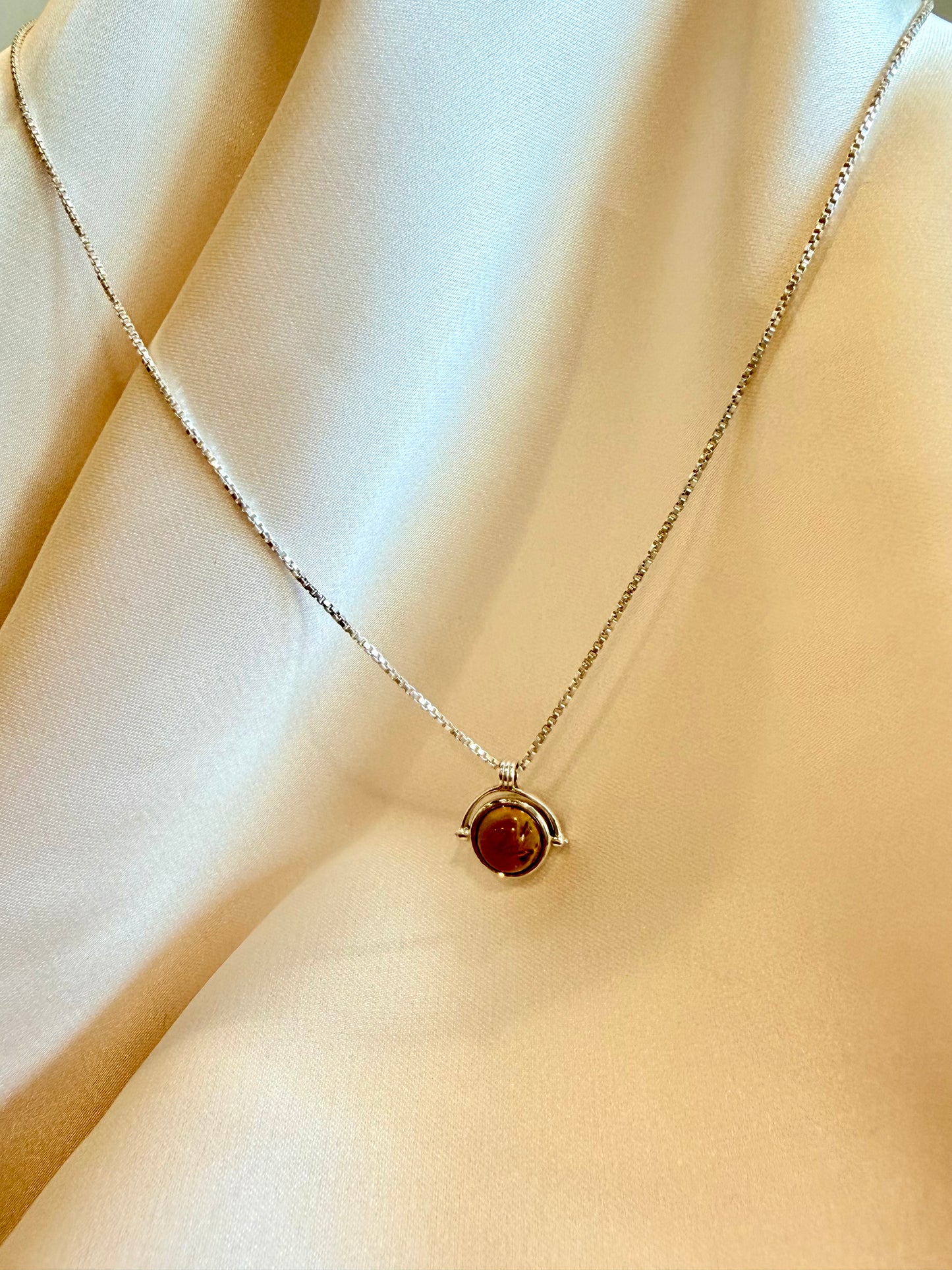 Citrine Round Necklace 925 Sterling Silver – House of Tarasya
