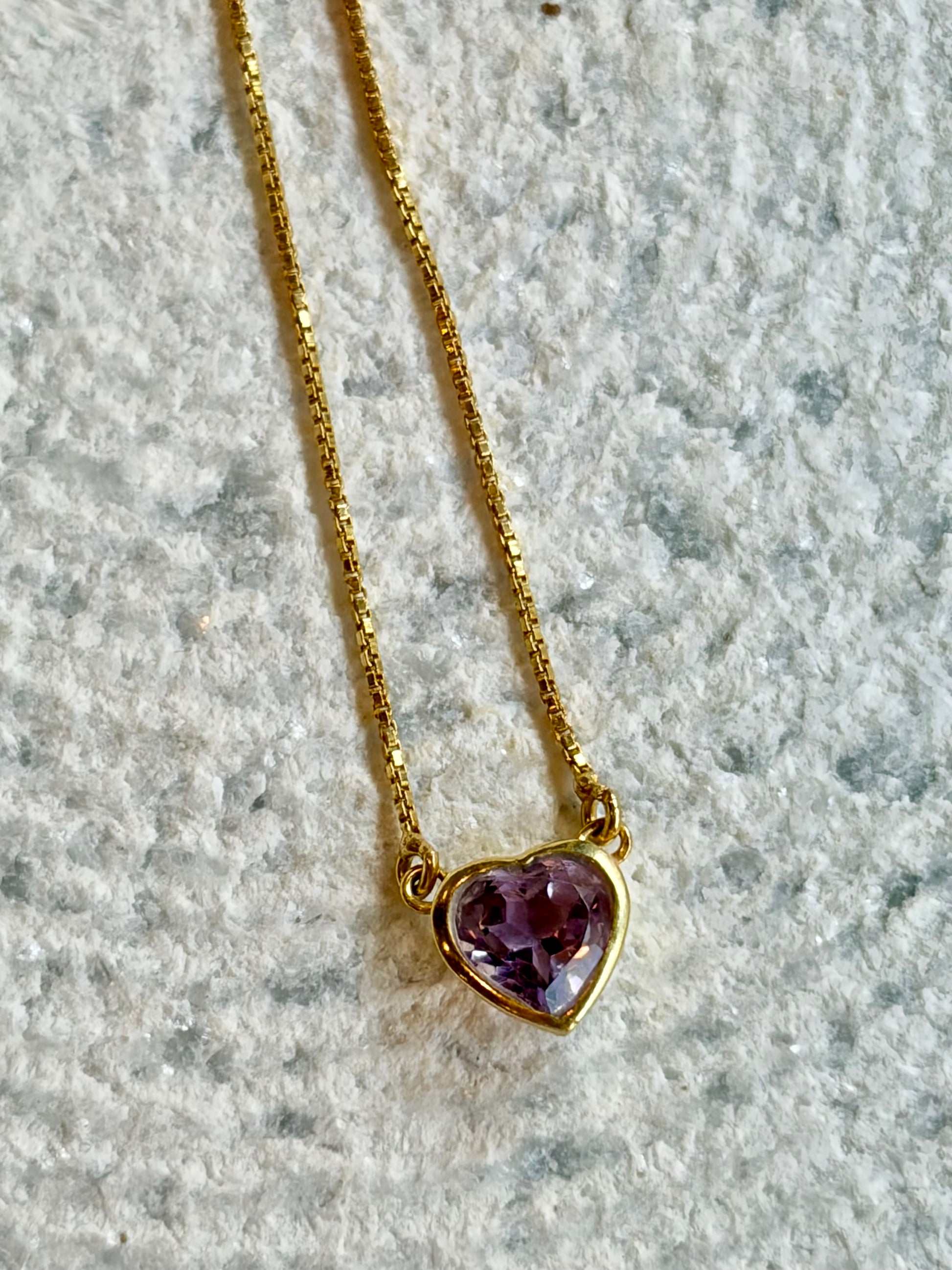 Amethyst Sterling Silver Gold Plated Pendant Necklace – House of Tarasya
