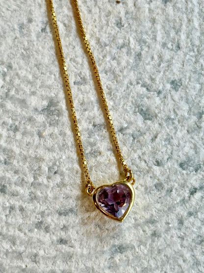Amethyst Sterling Silver Gold Plated Pendant Necklace – House of Tarasya
