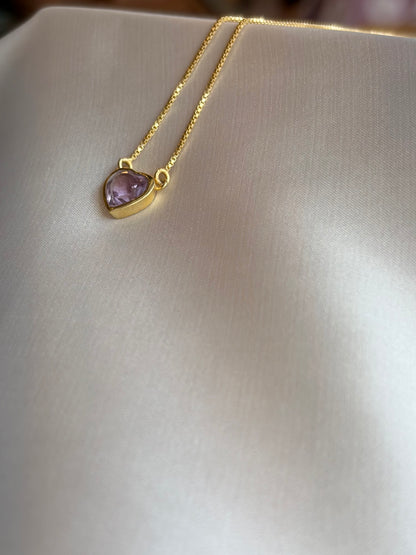 Amethyst Sterling Silver Gold Plated Pendant Necklace – House of Tarasya
