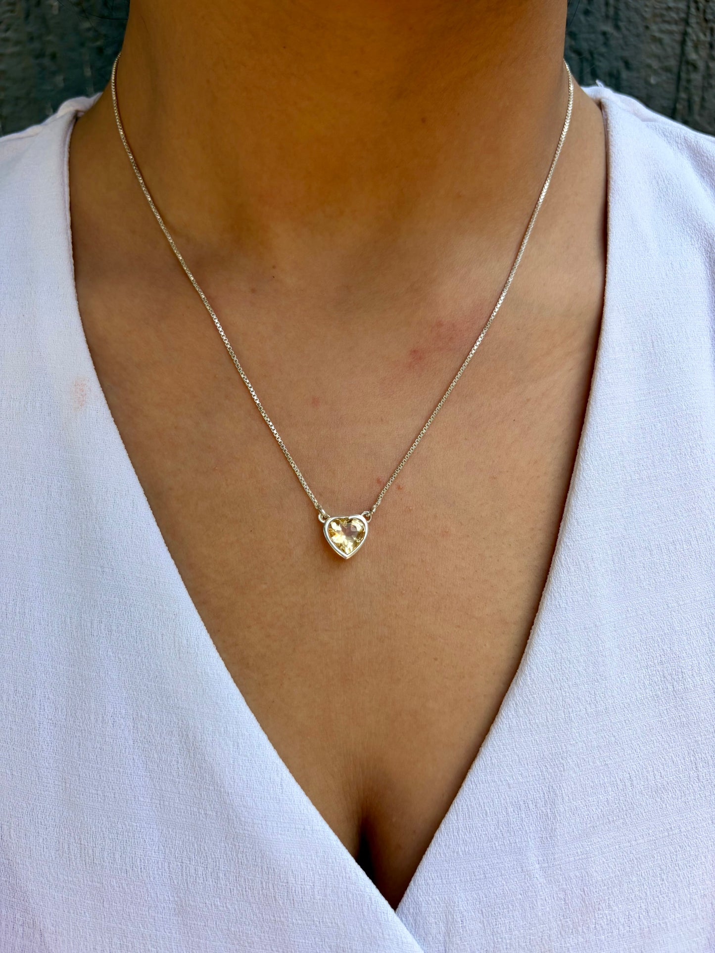 Citrine Heart Necklace 925 Sterling Silver – House of Tarasya
