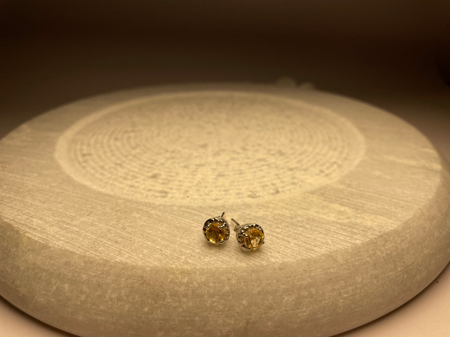 Citrine Halo Stud Earrings 925 Sterling Silver – House of Tarasya
