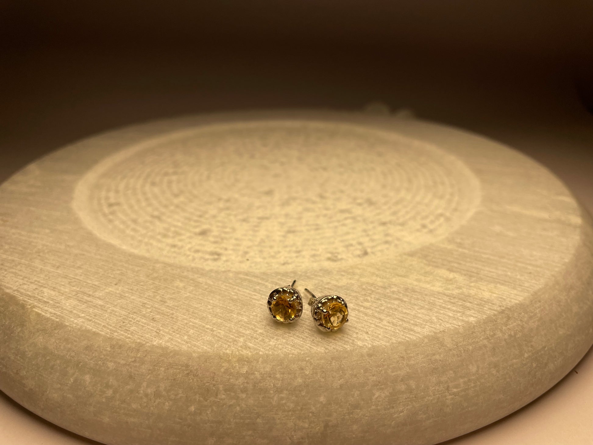 Citrine Halo Stud Earrings 925 Sterling Silver – House of Tarasya
