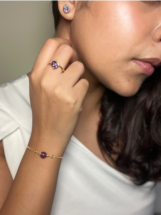 Amethyst Drop Earrings Sterling Silver – House of Tarasya
