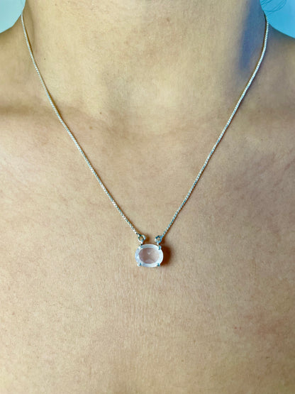 Rose Quartz Open Heart Necklace 925 Sterling Silver – House of Tarasya
