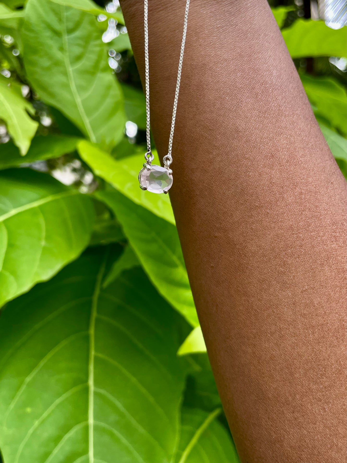 Rose Quartz Open Heart Necklace 925 Sterling Silver – House of Tarasya

