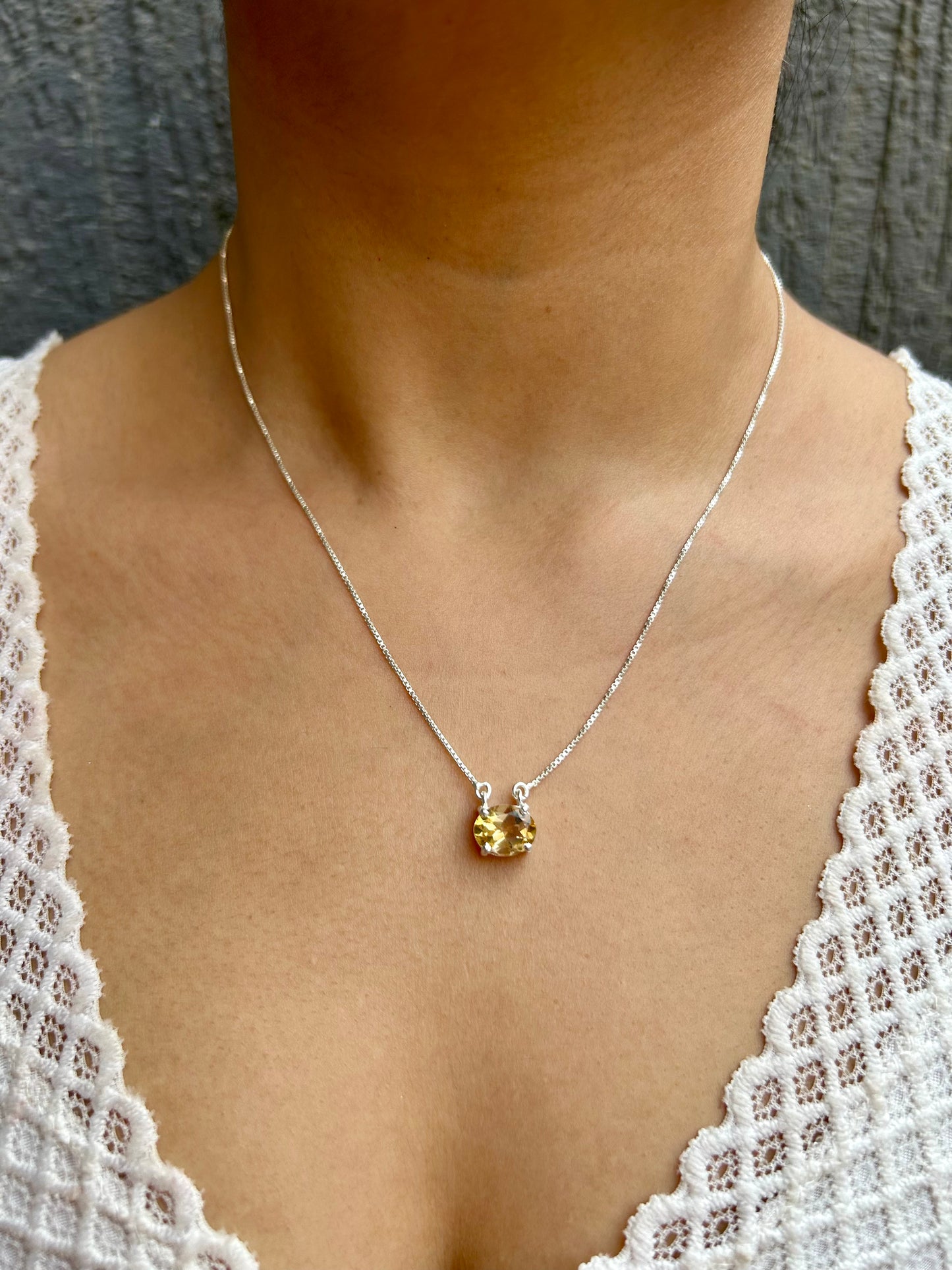 Citrine Oval Necklace 925 Sterling Silver – House of Tarasya

