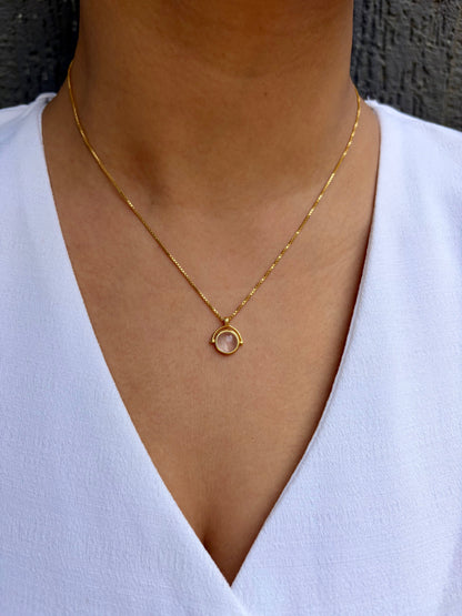 Rose Quartz Heart Pendant Gold Plated Necklace – House of Tarasya
