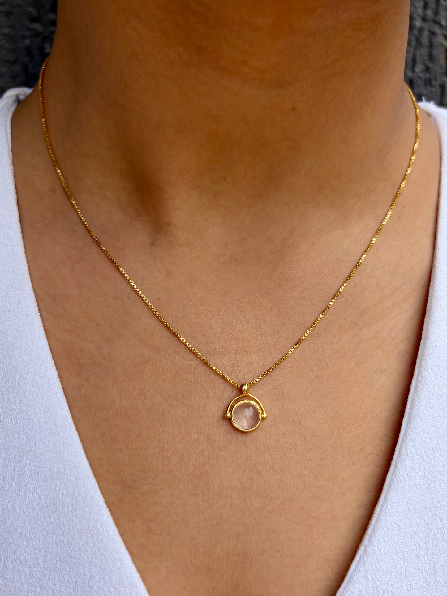 Rose Quartz Heart Pendant Gold Plated Necklace – House of Tarasya

