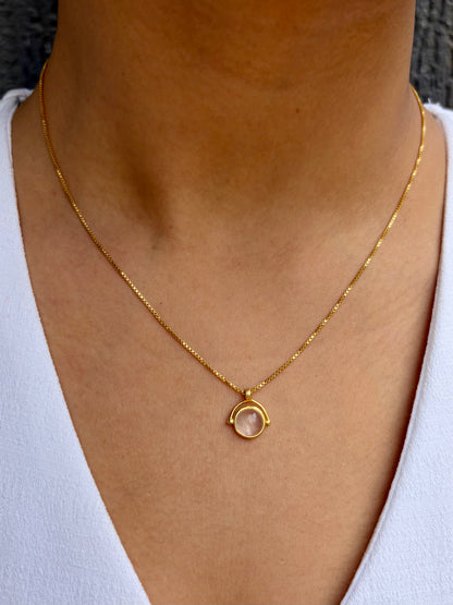 Rose Quartz Heart Pendant Gold Plated Necklace – House of Tarasya
