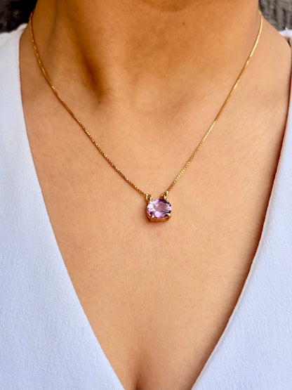 Amethyst Calm Pendant Gold Plated Necklace – House of Tarasya
