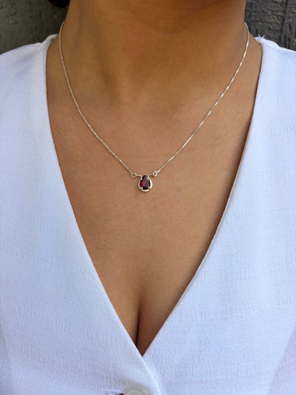 Garnet Pear Pendant 925 Sterling Silver Necklace – House of Tarasya
