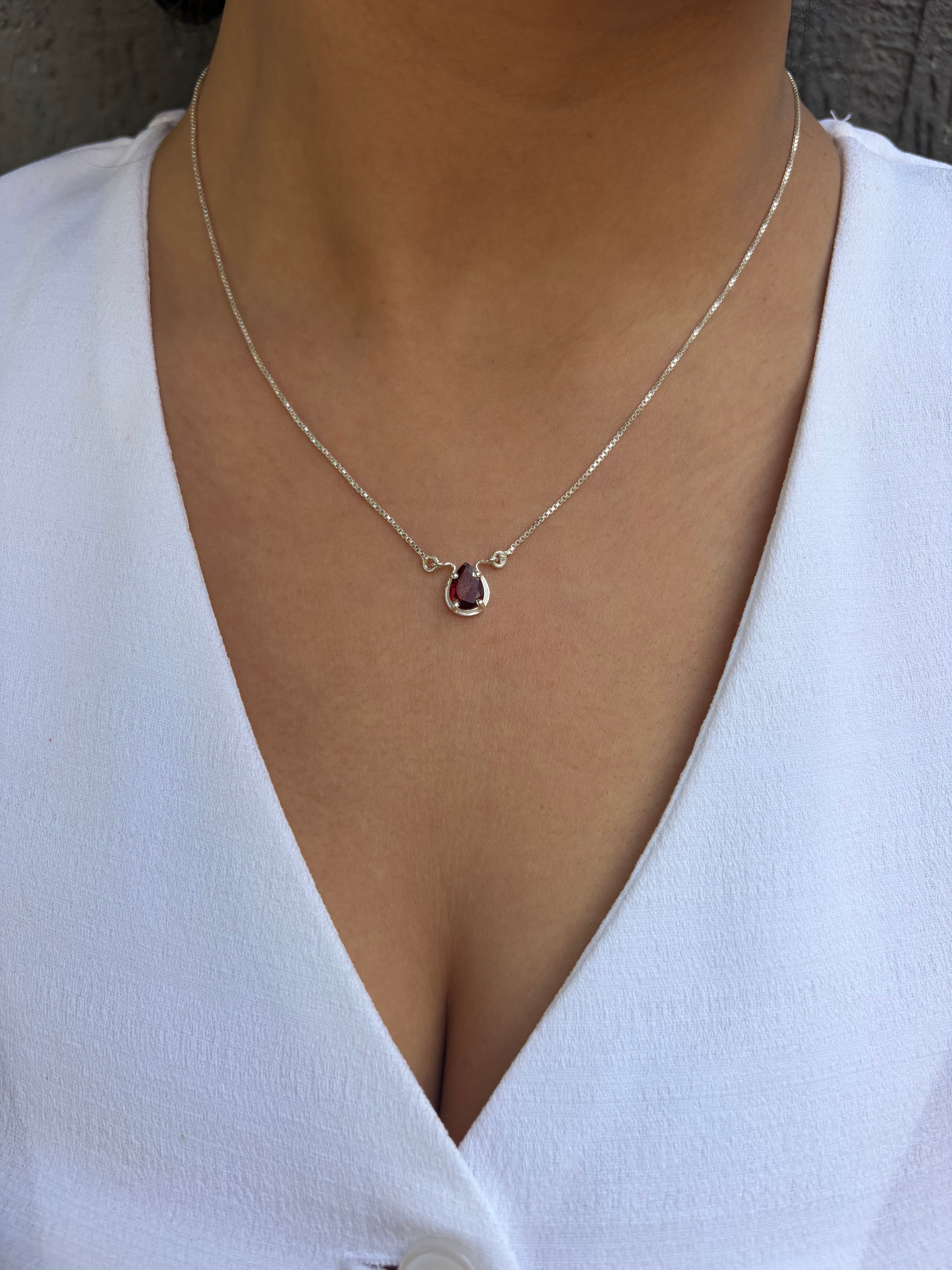 Amethyst Pear Pendant Sterling Silver Gold Plated Necklace – House of Tarasya
