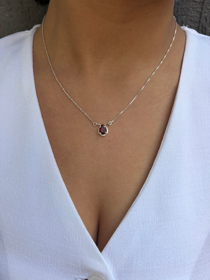 Amethyst Pear Pendant Sterling Silver Gold Plated Necklace – House of Tarasya
