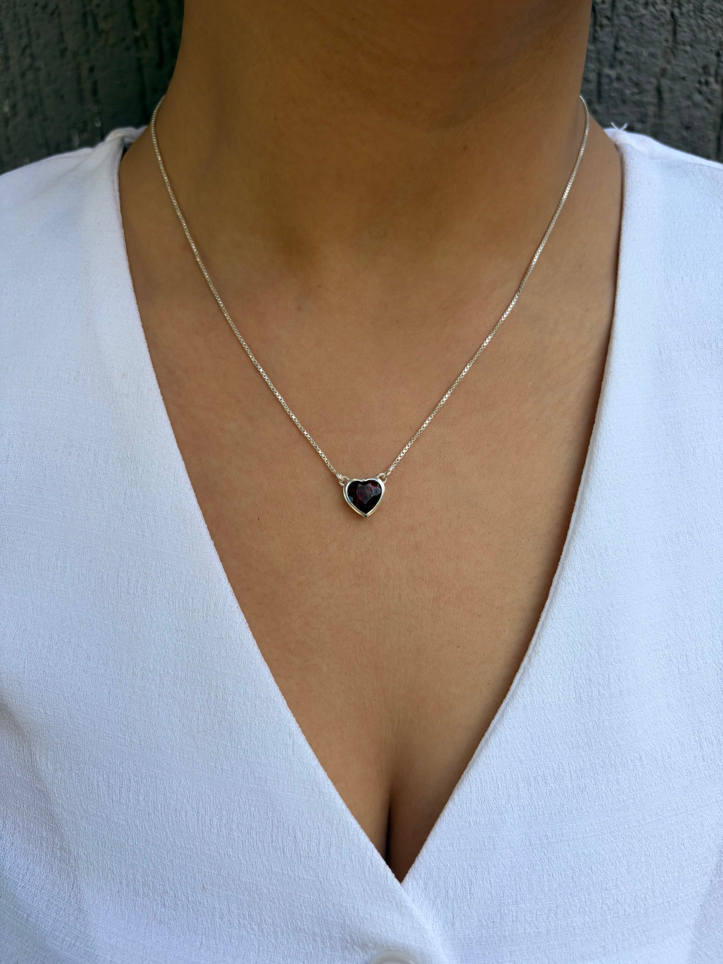 Garnet She Stays Necklace 925 Sterling Silver – House of Tarasya
