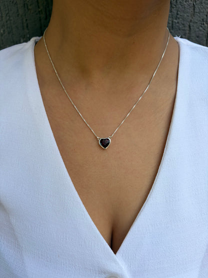 Garnet She Stays Necklace 925 Sterling Silver – House of Tarasya
