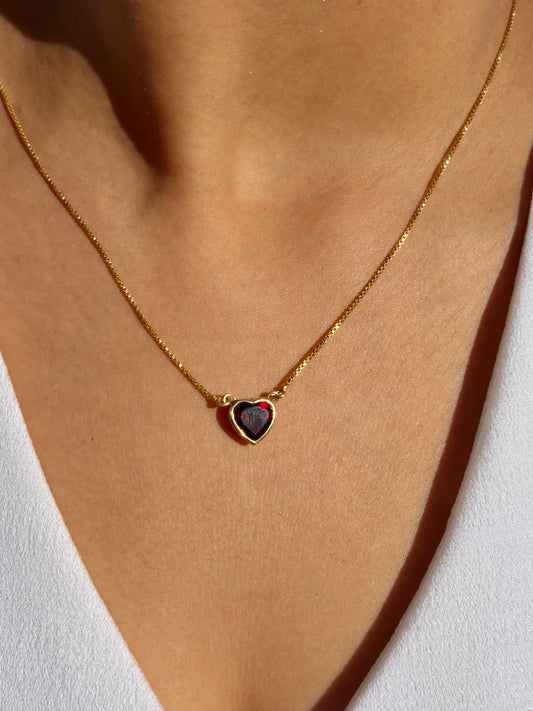 Garnet Heart Pendant Gold Plated Sterling Silver – House of Tarasya
